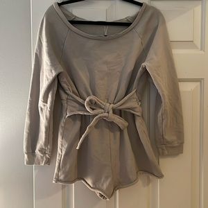 LOVERS + FRIENDS LONG SLEEVE TERRY SHORTS ROMPER NWOT